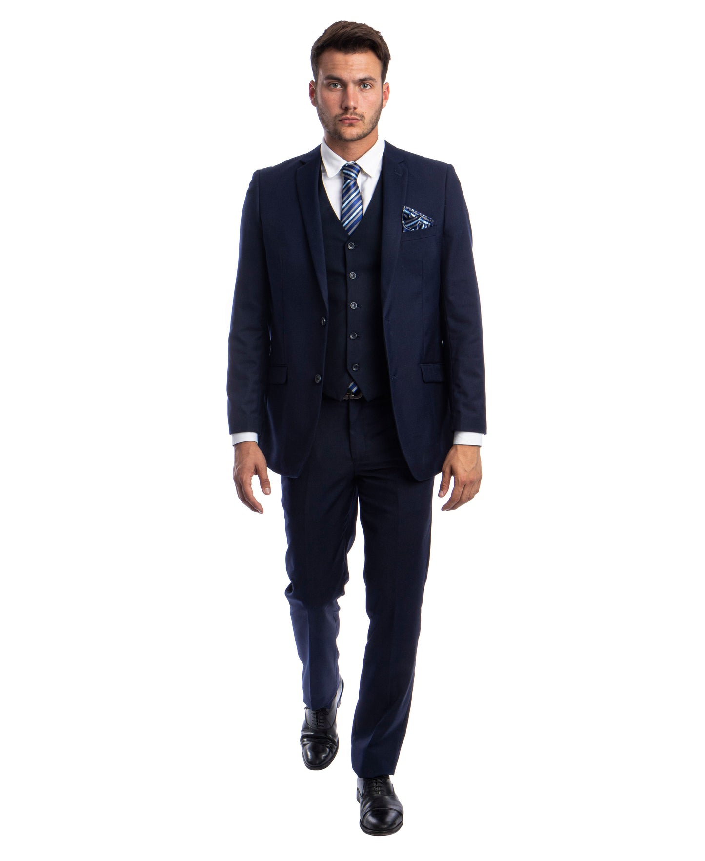 Mens Navy 3pc Hybrid Fit Suit M231H