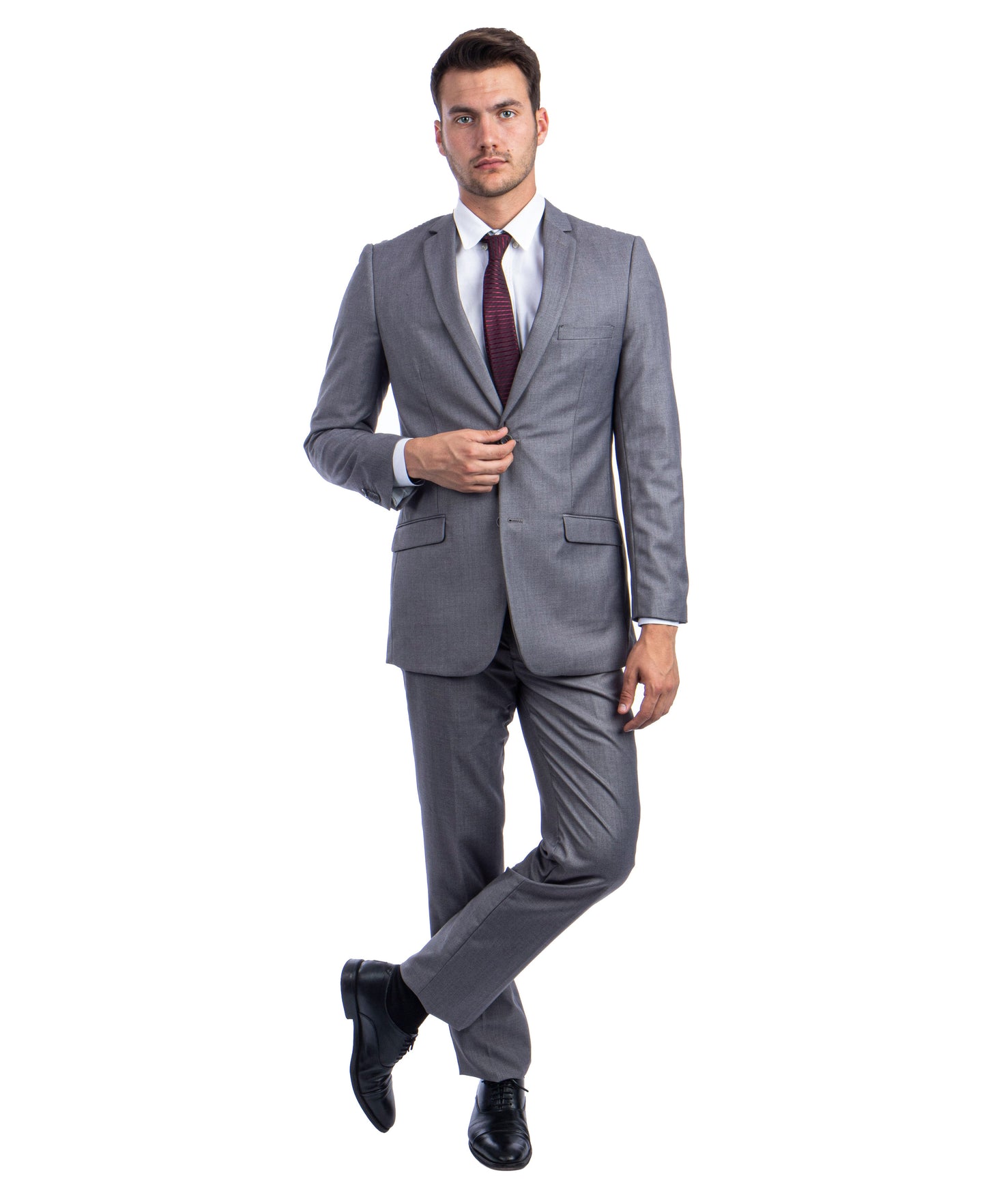 Mens Mid Grey 3pc Hybrid Fit Suit M231H