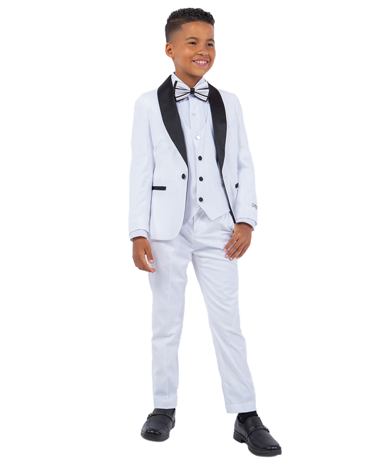 Boys White Stacy Adams Boys Suits SBT282-08
