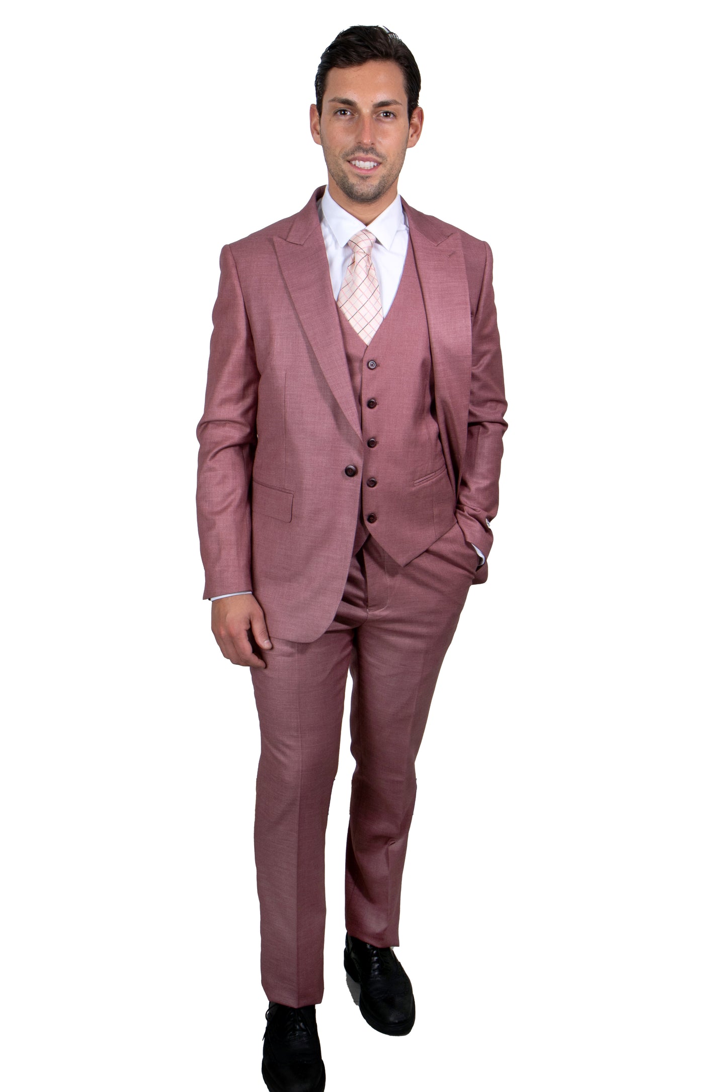 Mens Solid Textured Salmon 3 pc Stacy Adams Suit SM108H1-02