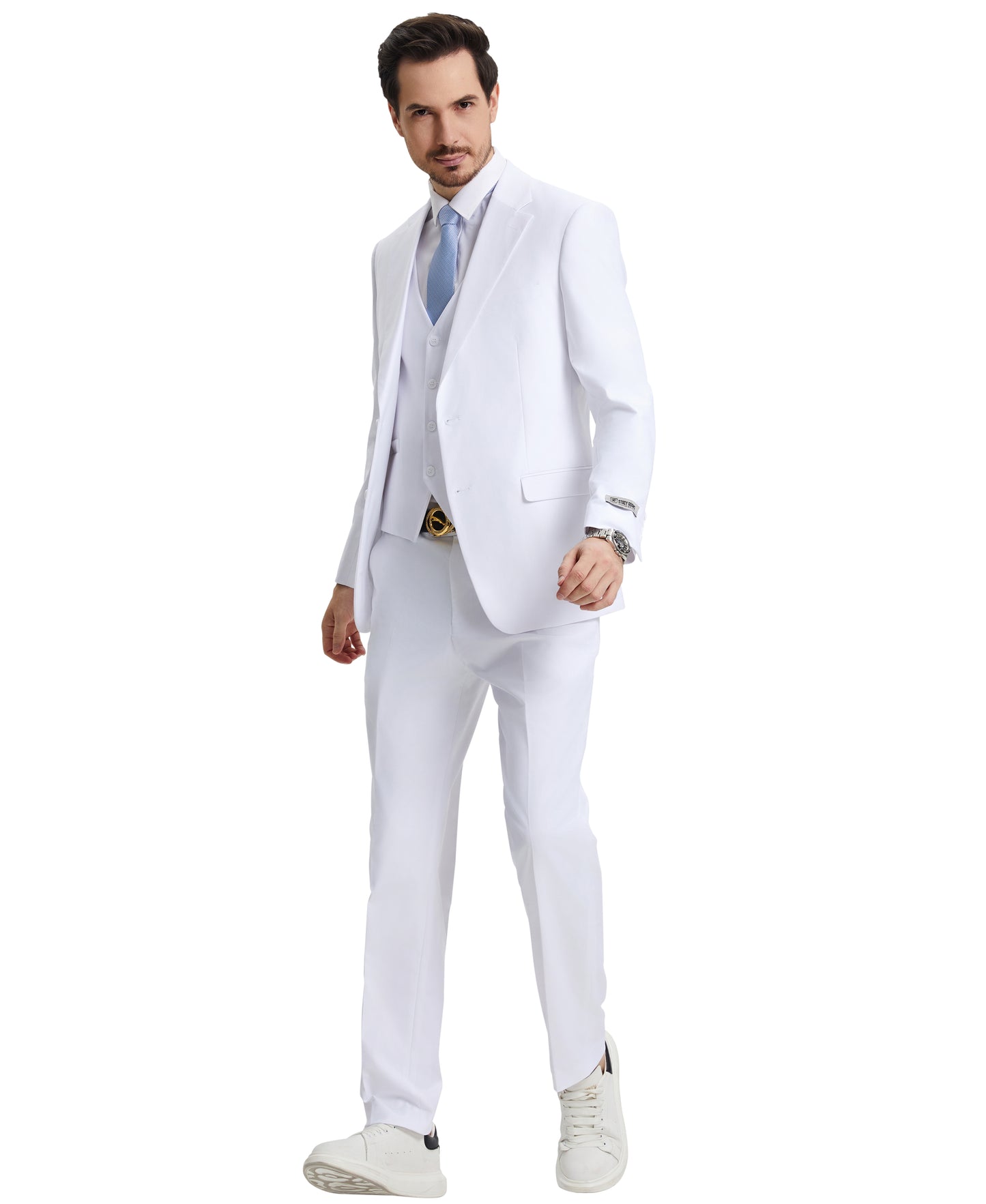 Mens White 3 Pc Stacy Adams Suit SM282H1-08