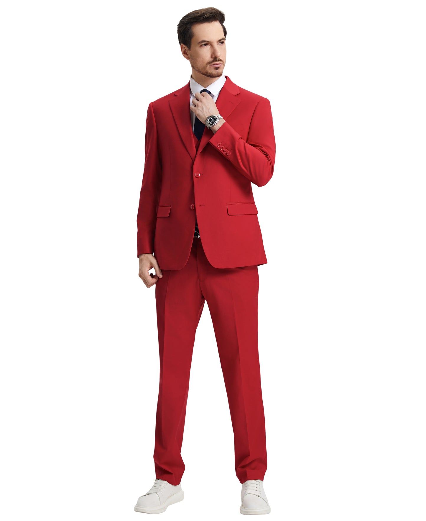Mens Red 3 Pc Stacy Adams Suit SM282H1-10